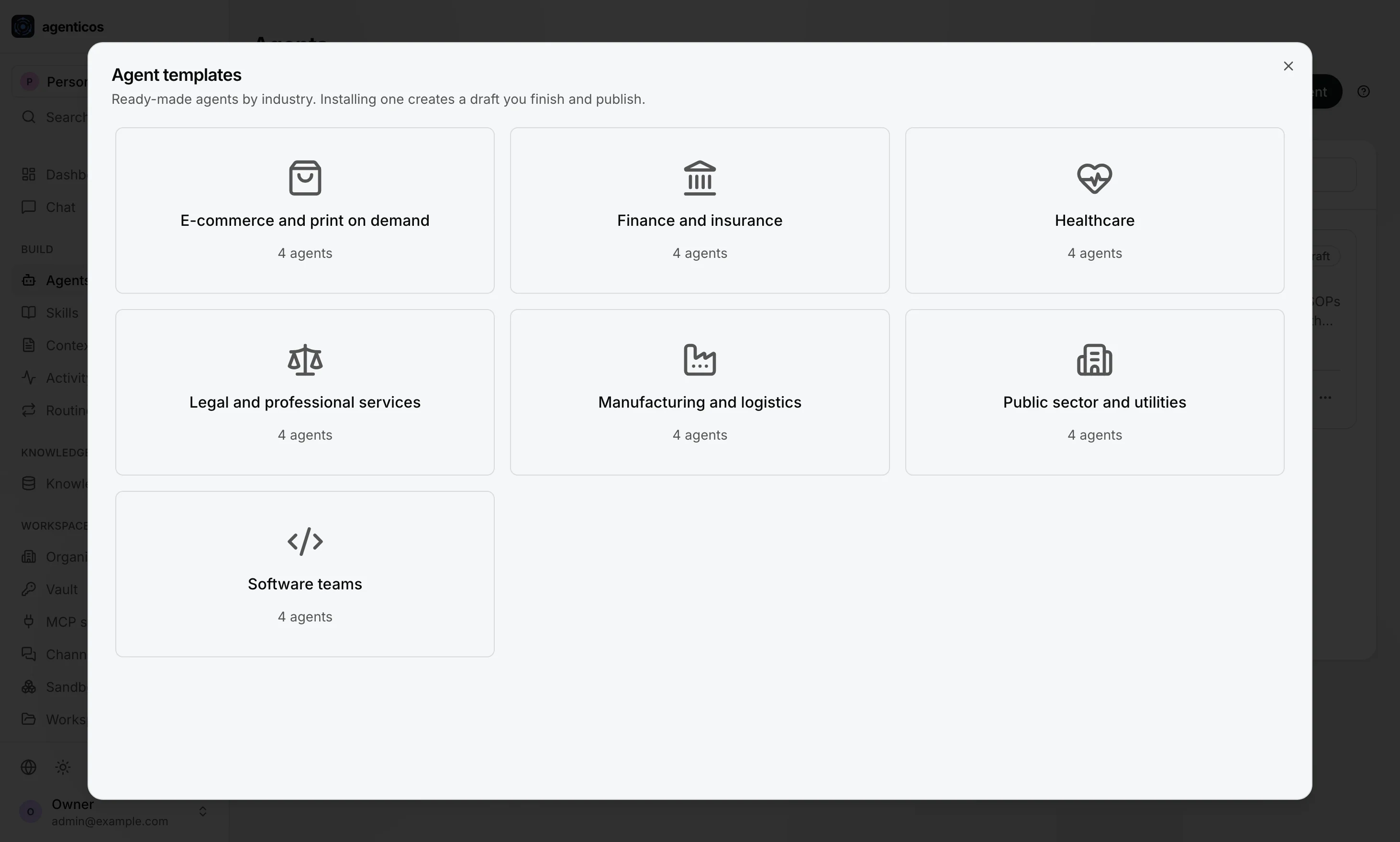 Agent templates