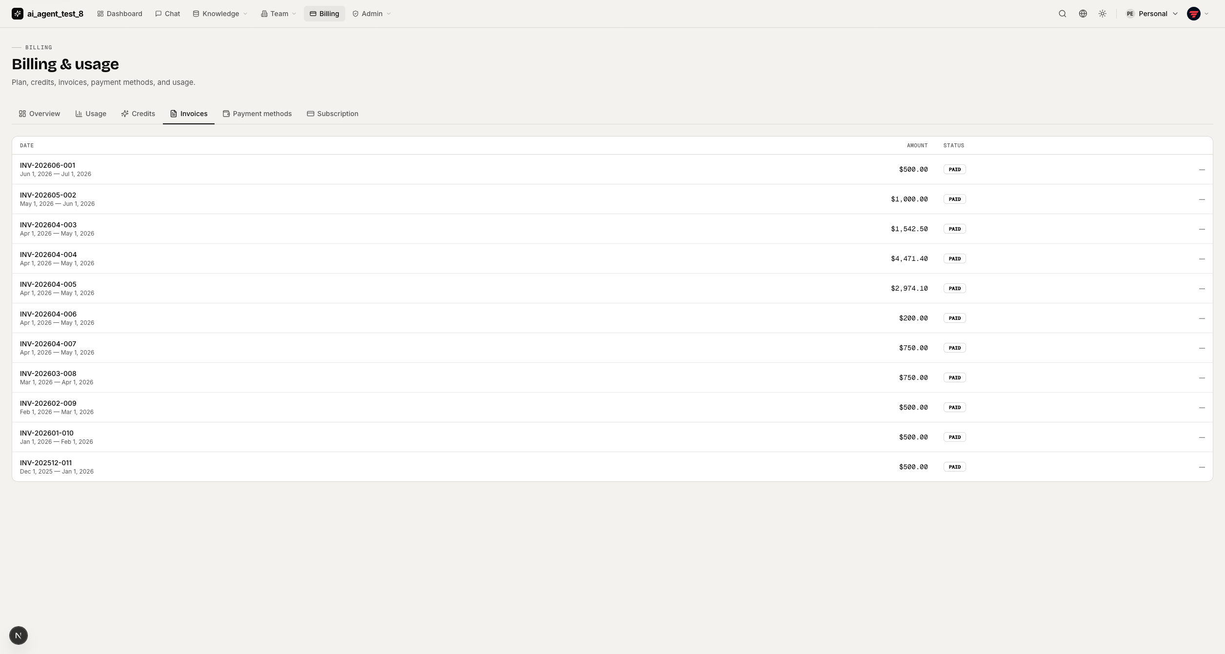 Billing invoices — light