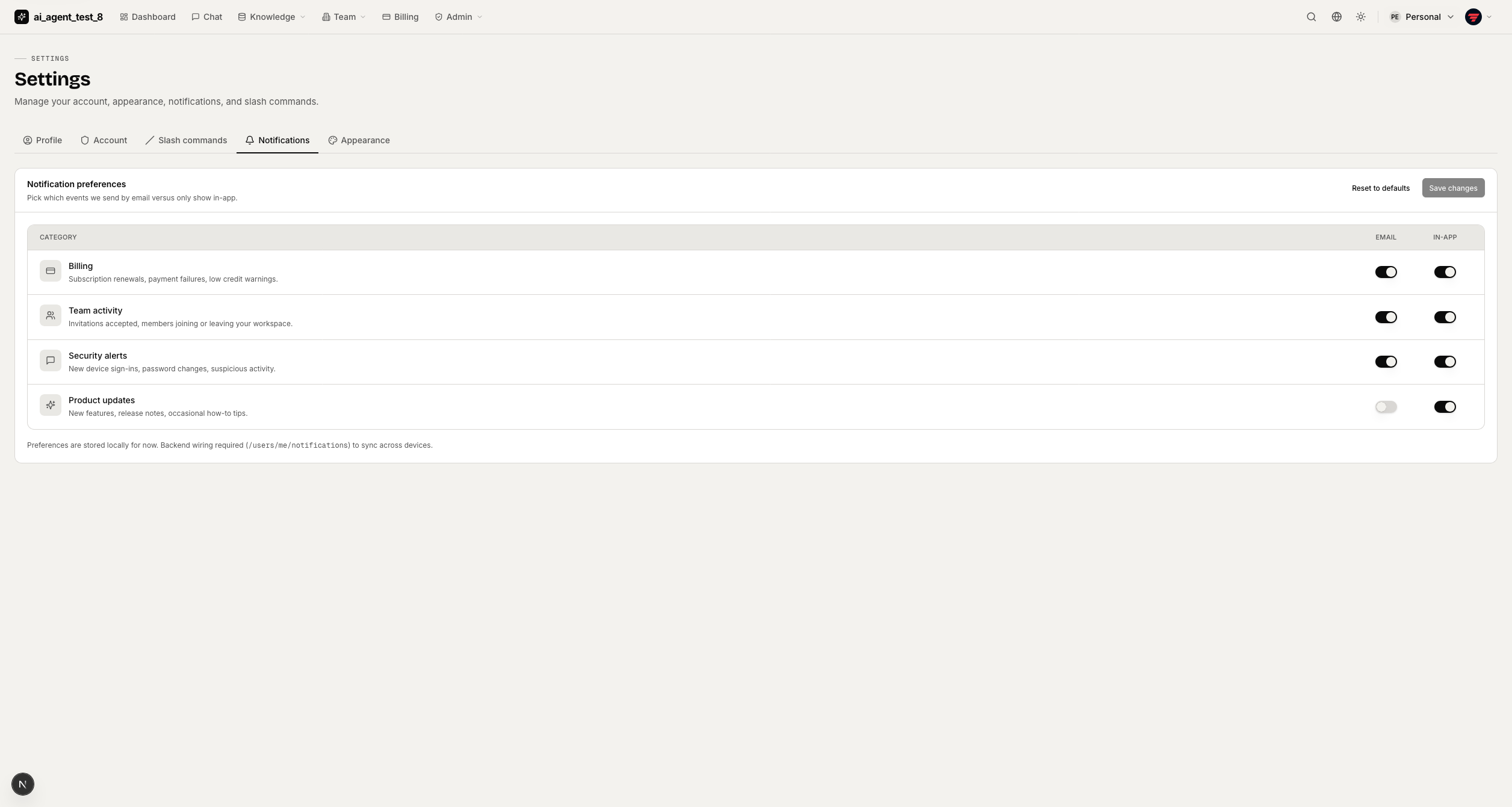 Notifications — light