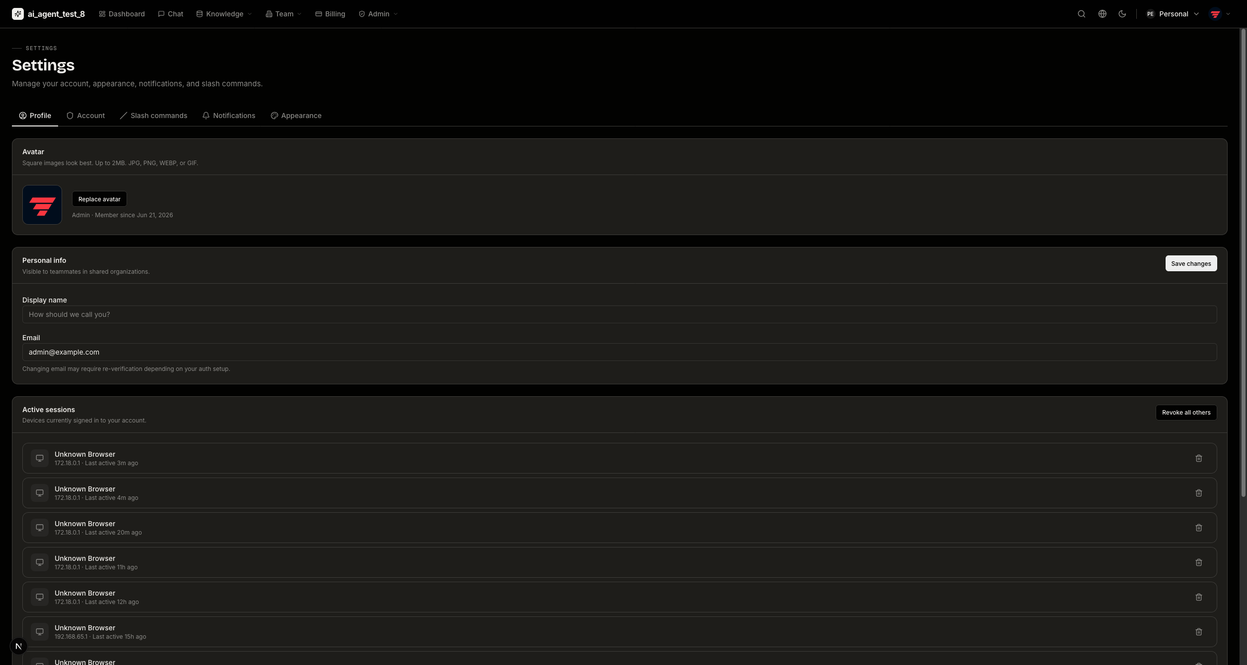Profile — dark