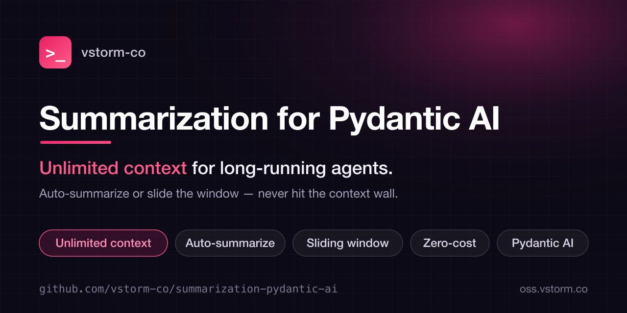 Summarization for Pydantic AI